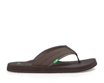 Sanuk Beer Cozy 2 Men's Flip Flops Dark Brown | Canada 266UZG